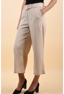 Women Pants Vero Moda Coco Belt Culotte Oyster Gray